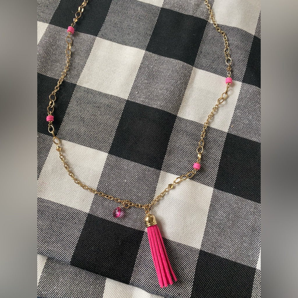 Brand New Pink Lane Bryant Tassel Necklace 35